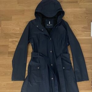 RAINS Curve W Jacket Belted Womens Navy XS/S